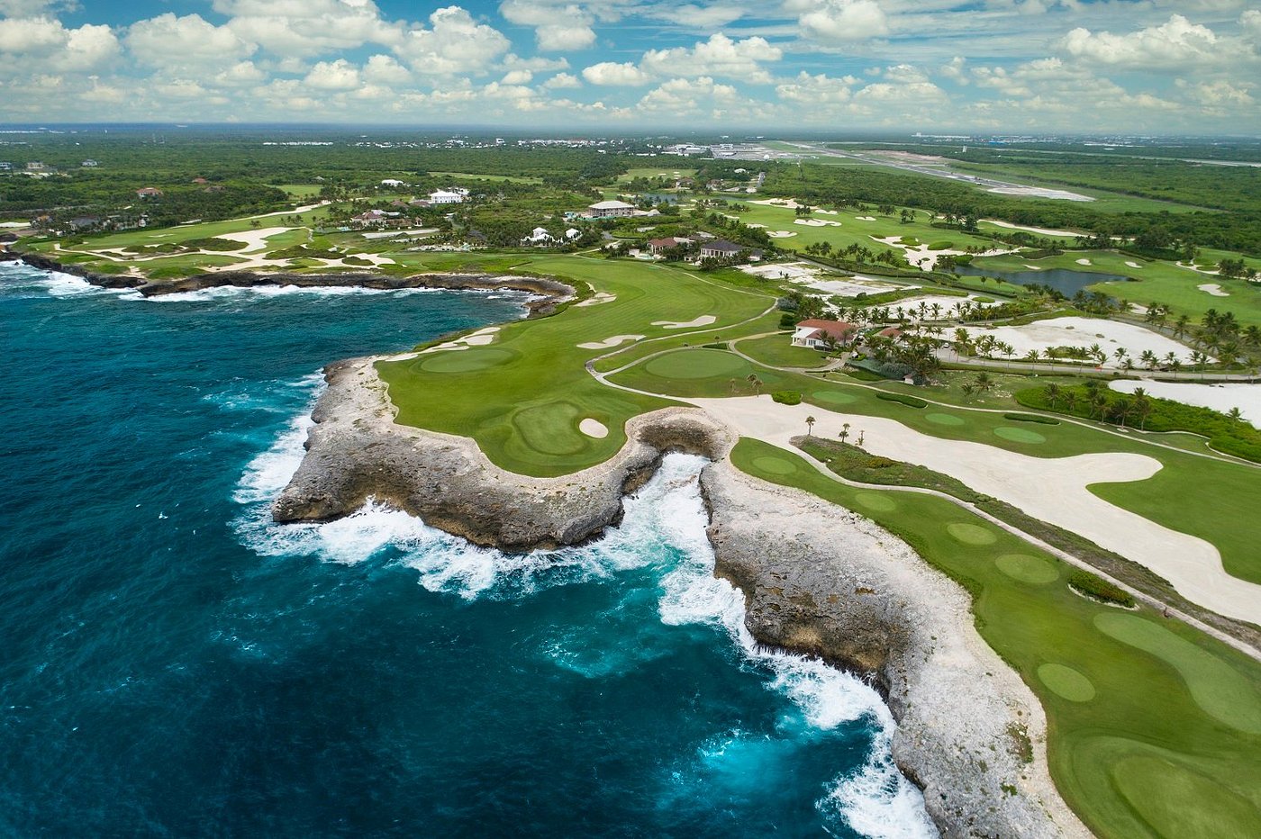 Corales Golf Club aerial view Caribbean Sea